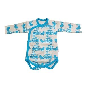Boowoo Airplane Aviation Long Sleeve Lap Neck Side Snap Bodysuit Size 4-6 M NWOT